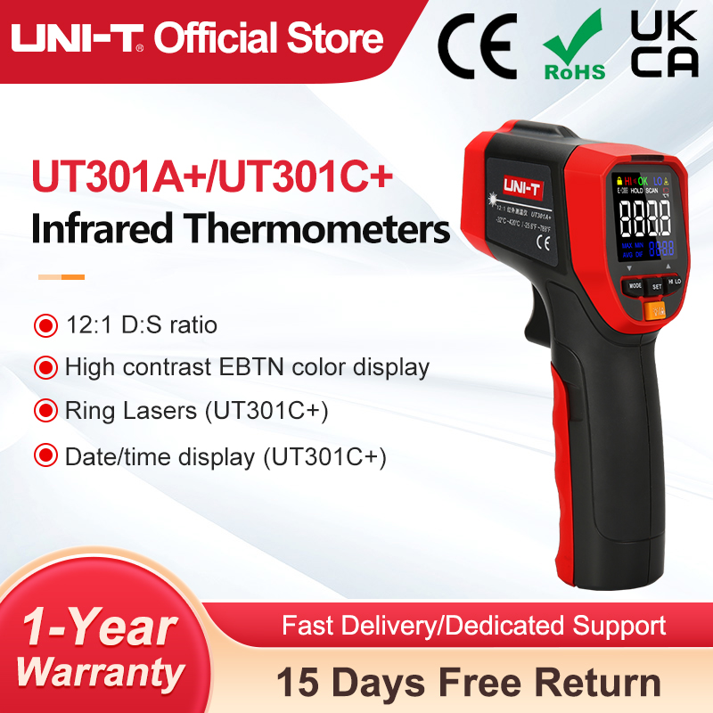 Industrial Laser Blaster - Termómetro Digital infrarrojo UNI-T UT301A +